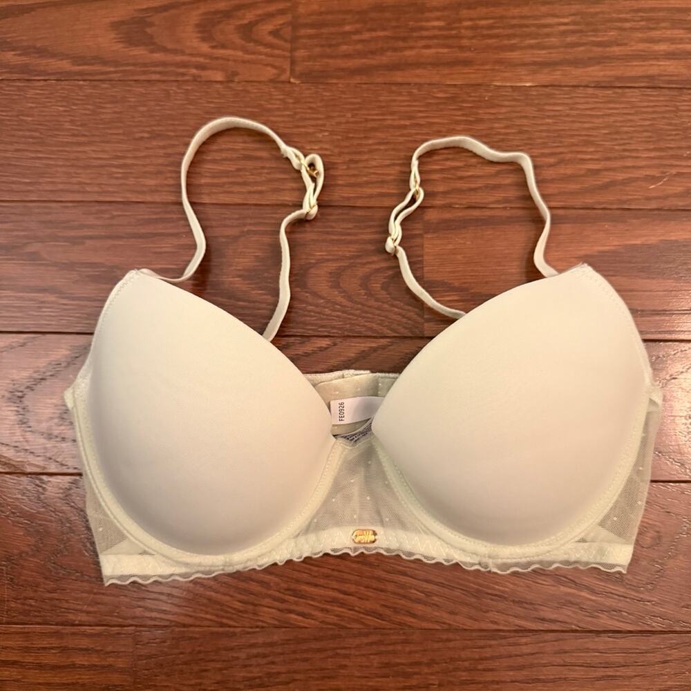 Jason Wu Women’s Lace Push Up Light Green Padded Bra Size 34C NWOT
